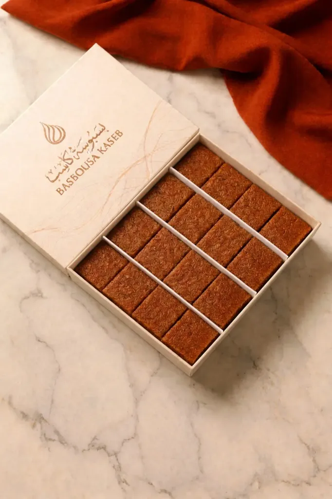 [M-01-16] Caramel Plain Basbousa 16 pc