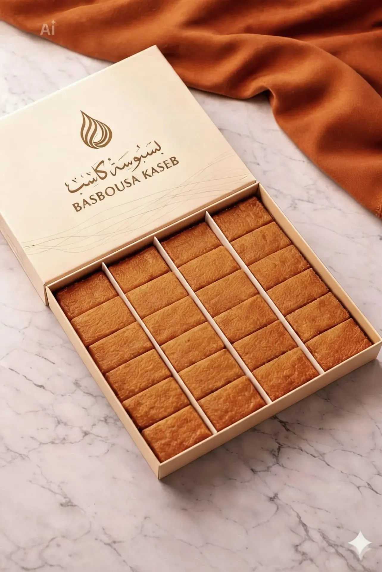 بسبوسة شرقيه بجوز الهند 24 قطعه 