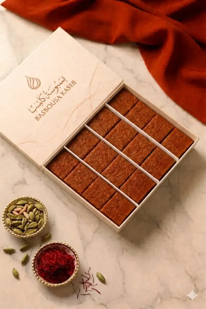 Basbousa Caramel Cardamon & Zaafran 16 pieces